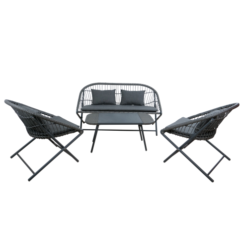 Lounge-Set 4-Tlg. Lana faltbar