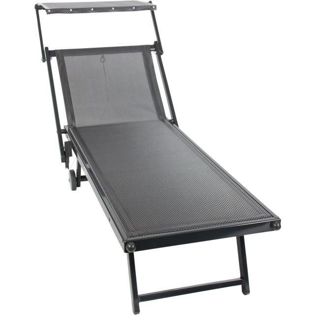 Aluliege mit Dach und Rollen Medici 